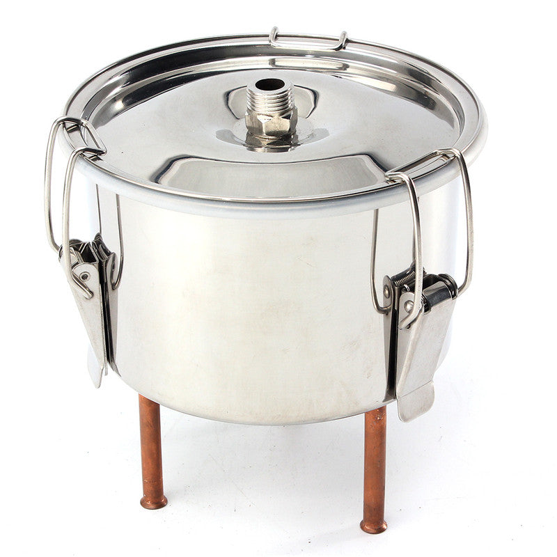 Stainless Steel DIY Alcohol Distiller Kit with Copper Cooling Coil for Moonshine 10L 2Gal