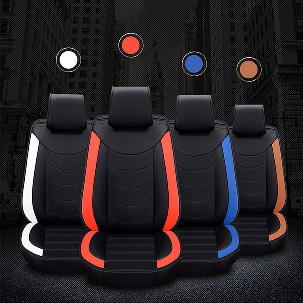Universal Leather Car Seat Cover with Cushion Set 8Pcs
